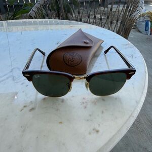 Ray-Ban Tortoise and Gold Sunglasses with Green Lenses